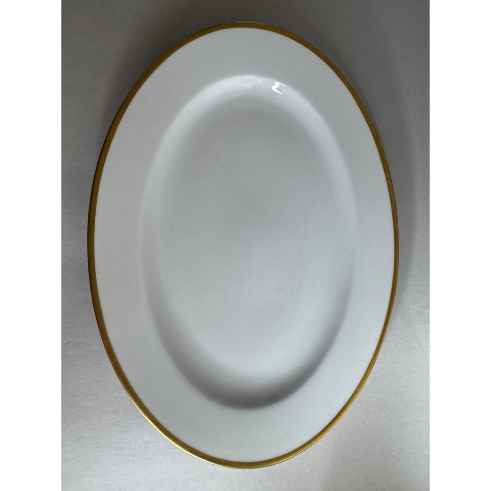 Eamag Bavaria The Empire White Gold Trim Oval Serving Platter 11 Inch Vintage